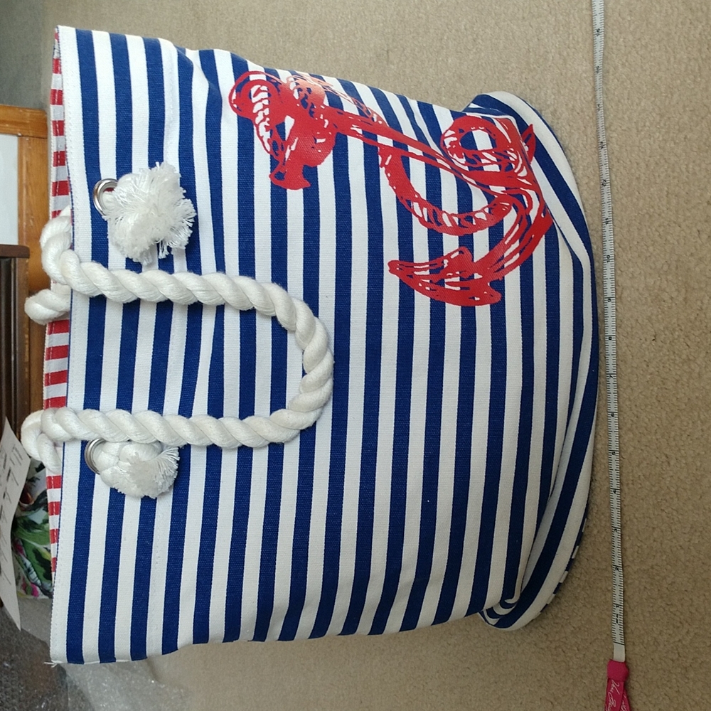 Punctuate beach/pool bag red/white/blue